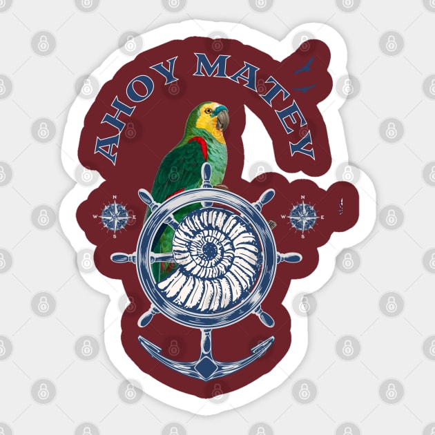 Ahoy Matey Parrot Sticker by Bootylicious